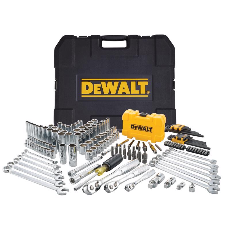DeWalt 1/4 & 3/8 & 1/2 in. drive Metric/SAE 6 Point Mechanic's Tool Set 168 pc