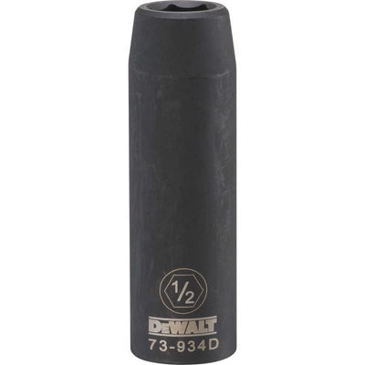 DeWalt 1/2 in. X 1/2 in. drive SAE 6 Point Deep Impact Socket