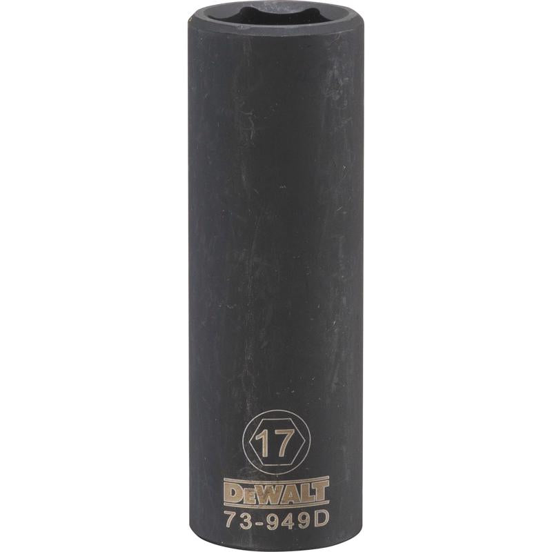DeWalt 17 mm X 1/2 in. drive Metric 6 Point Deep Impact Socket