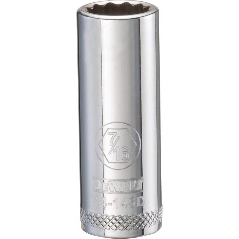 DeWalt 7/16 in. X 3/8 in. drive SAE 12 Point Deep Socket