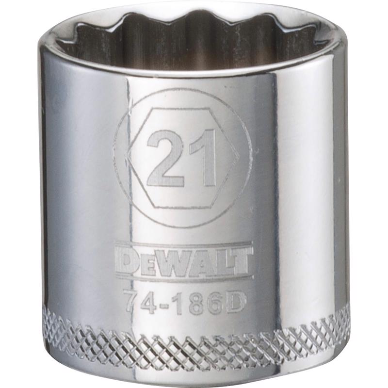 DeWalt 21 mm X 3/8 in. drive Metric 12 Point Socket