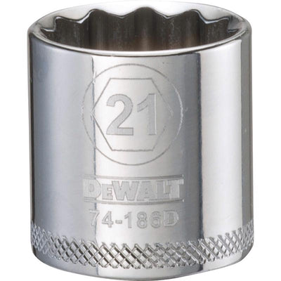 DeWalt 21 mm X 3/8 in. drive Metric 12 Point Socket