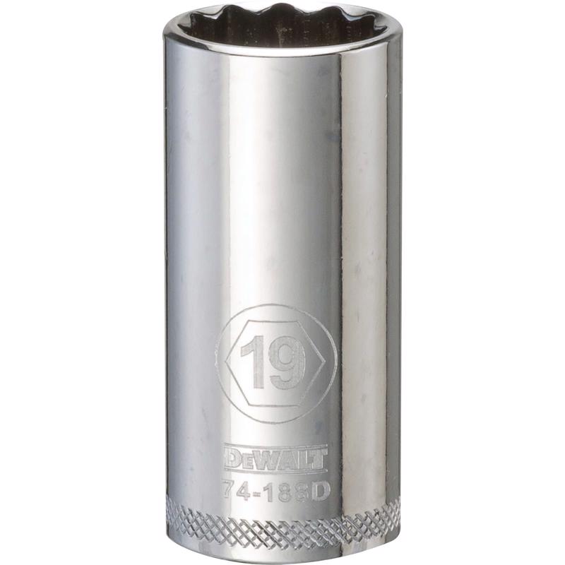 DeWalt 19 ml X 3/8 in. drive Metric 12 Point Deep Socket