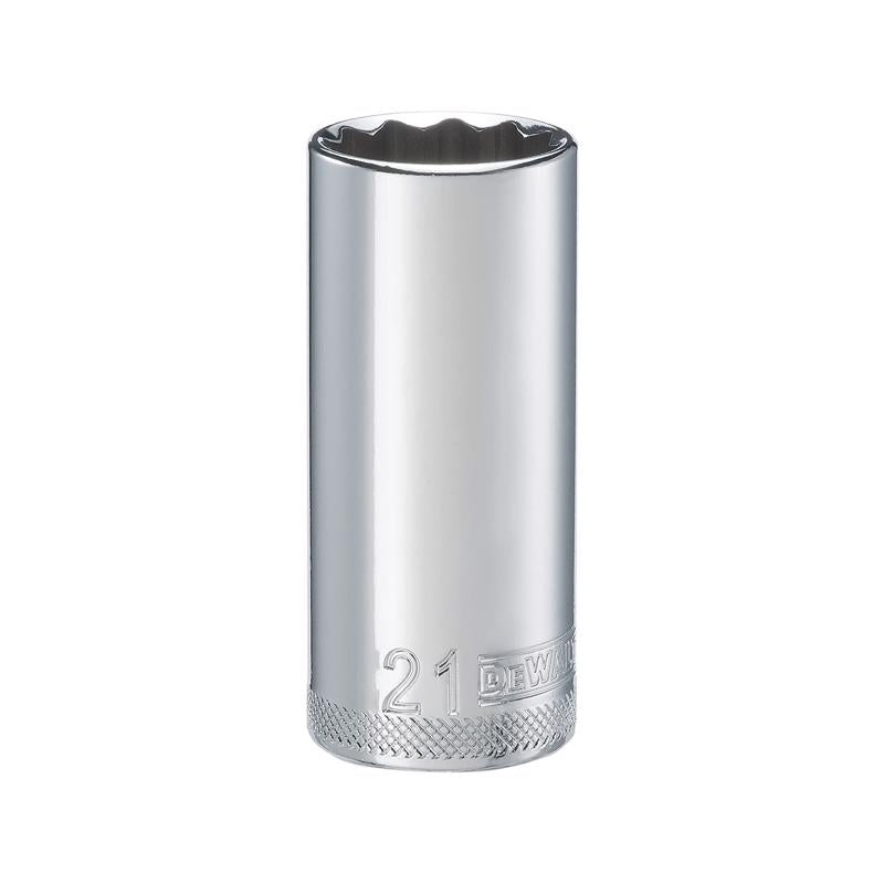 DeWalt 21 mm X 3/8 in. drive Metric 12 Point Deep Socket
