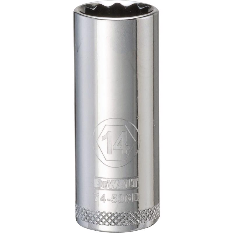DeWalt 14 mm X 3/8 in. drive Metric 12 Point Deep Socket
