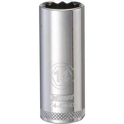 DeWalt 14 mm X 3/8 in. drive Metric 12 Point Deep Socket