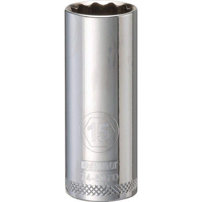 DeWalt 15 mm X 3/8 in. drive Metric 12 Point Deep Socket