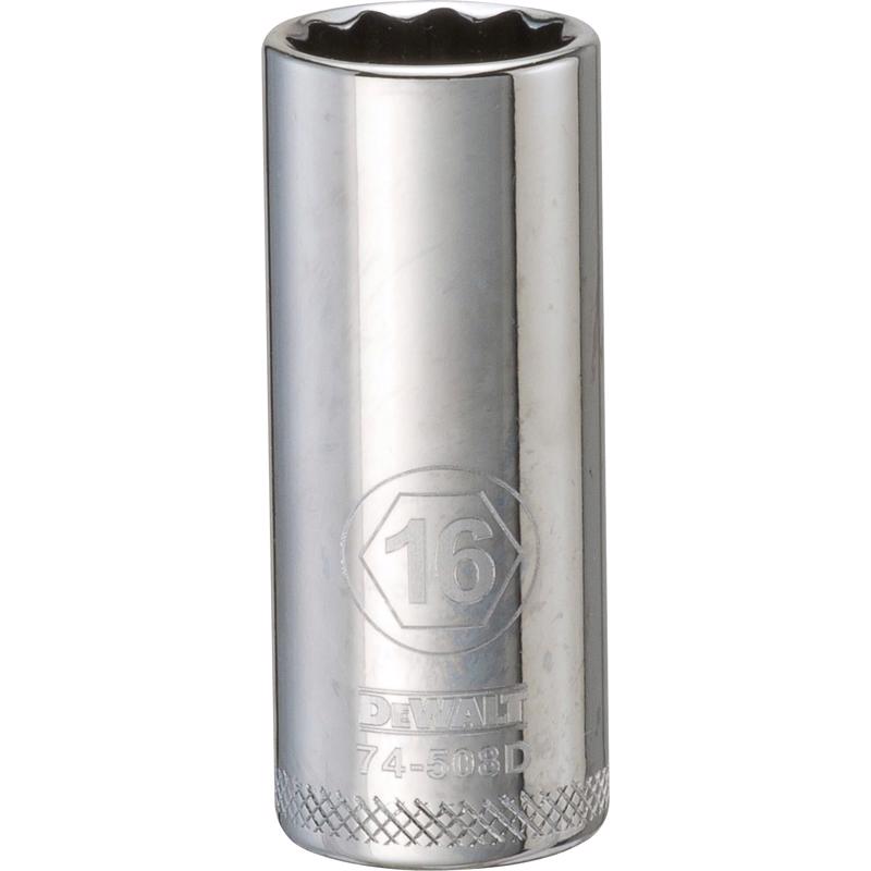 DeWalt 16 mm X 3/8 in. drive Metric 12 Point Deep Socket