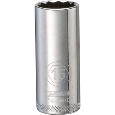 DeWalt 16 mm X 3/8 in. drive Metric 12 Point Deep Socket