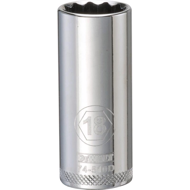 DeWalt 18 mm X 3/8 in. drive Metric 12 Point Deep Socket