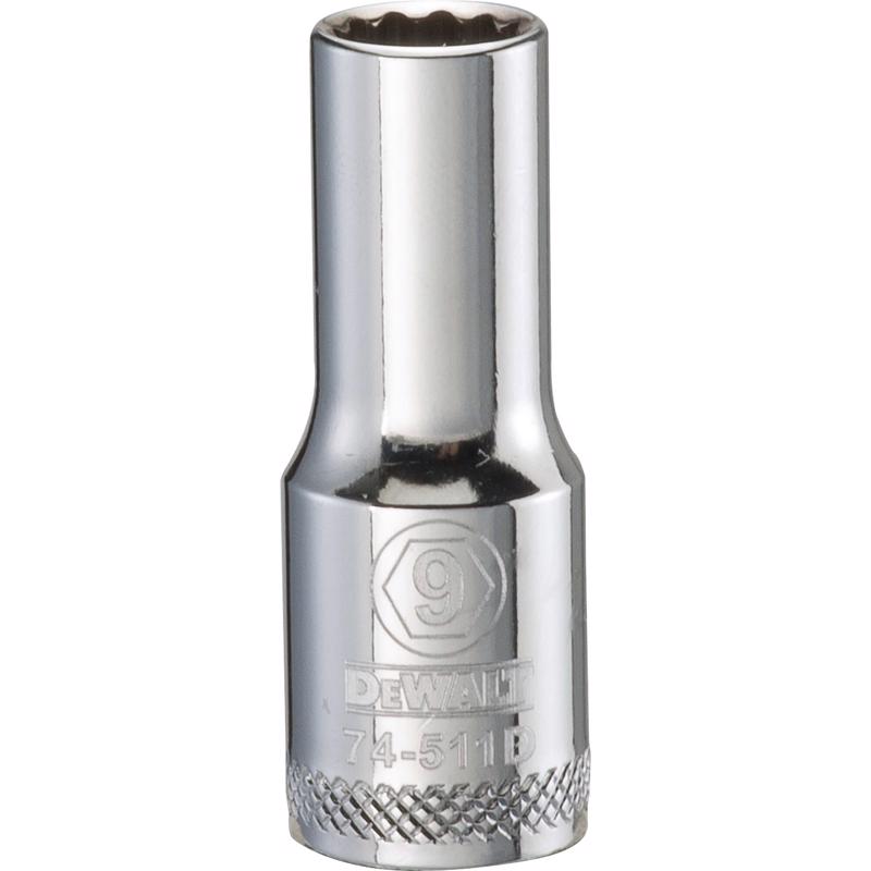 DeWalt 9 mm X 3/8 in. drive Metric 12 Point Deep Socket