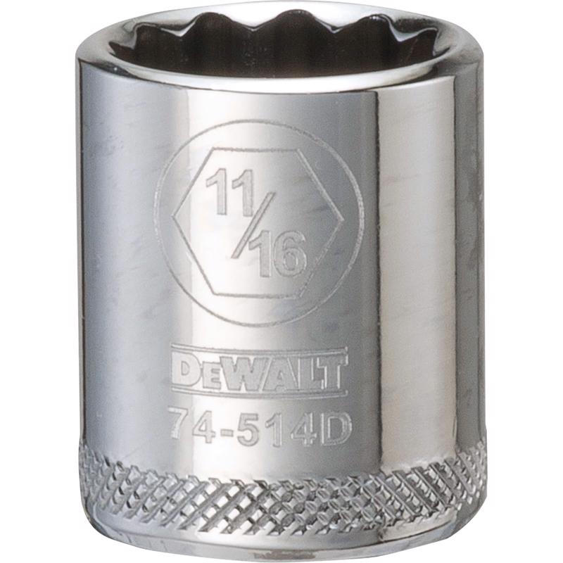 DeWalt 11/16 mm X 3/8 in. drive SAE 12 Point Socket