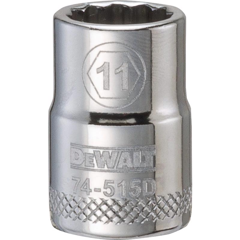 DeWalt 11 mm X 3/8 in. drive SAE 12 Point Socket