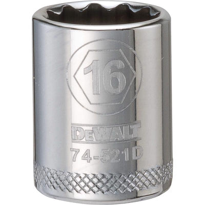 DeWalt 16 mm X 3/8 in. drive Metric 12 Point Socket