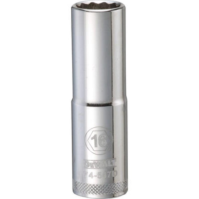 DeWalt 16 mm X 1/2 in. drive Metric 12 Point Deep Socket