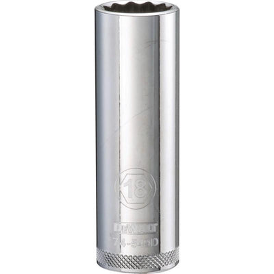 DeWalt 18 mm X 1/2 in. drive Metric 12 Point Deep Socket