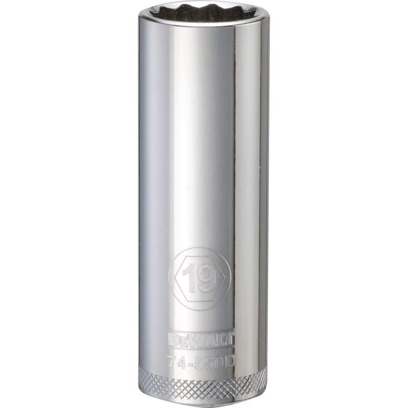 DeWalt 19 mm X 1/2 in. drive Metric 12 Point Deep Socket
