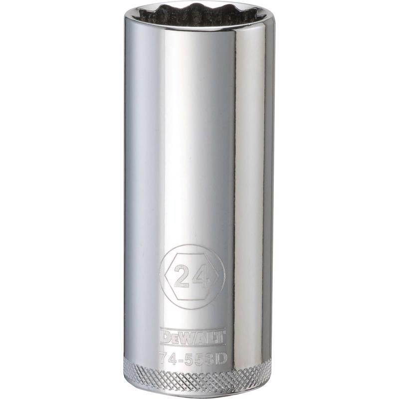 DeWalt 24 mm X 1/2 in. drive Metric 12 Point Deep Socket