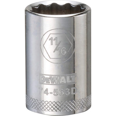 DeWalt 11/16 in. X 1/2 in. drive SAE 12 Point Socket