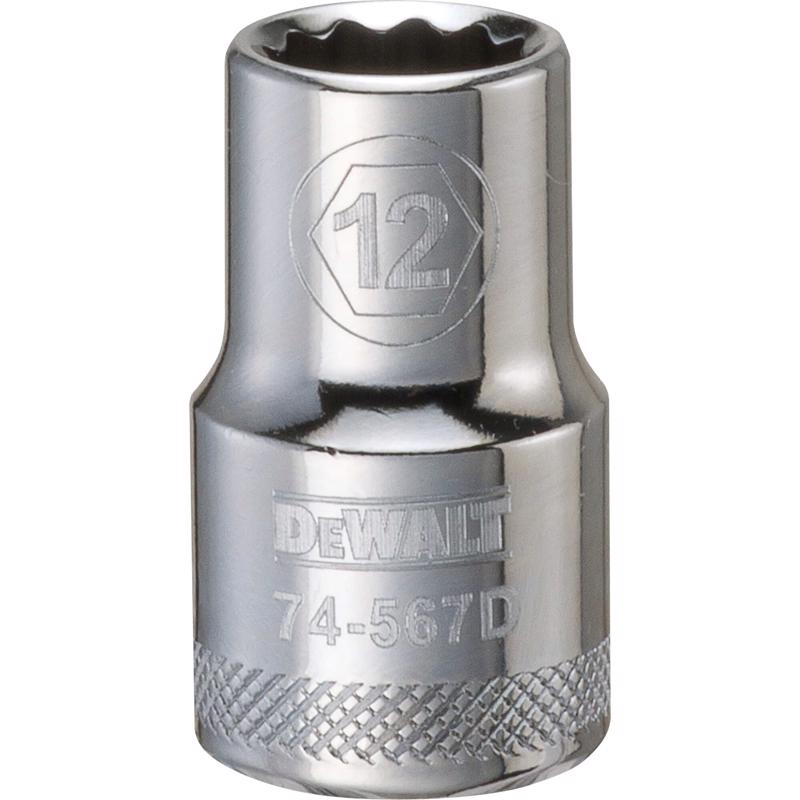 DeWalt 12 mm X 1/2 in. drive Metric 12 Point Socket