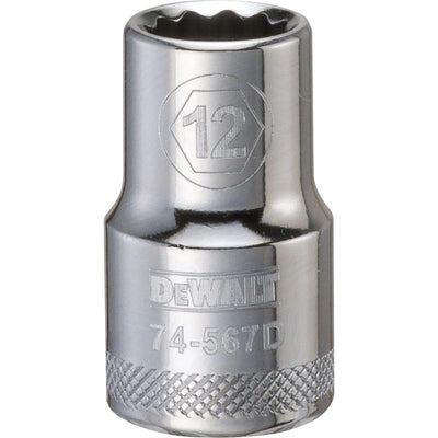 DeWalt 12 mm X 1/2 in. drive Metric 12 Point Socket