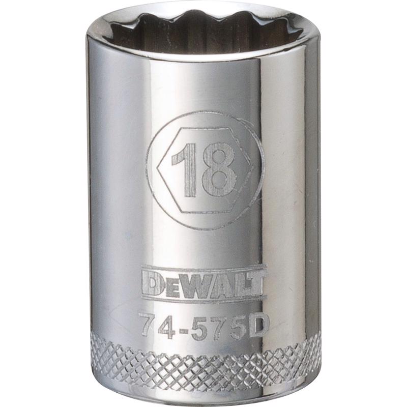 DeWalt 18 mm X 1/2 in. drive Metric 12 Point Socket