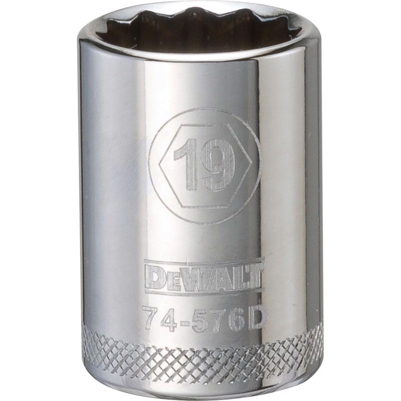DeWalt 19 mm X 1/2 in. drive Metric 12 Point Socket