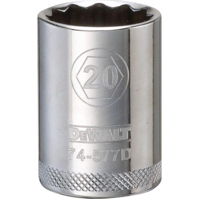 DeWalt 20 mm X 1/2 in. drive Metric 12 Point Socket