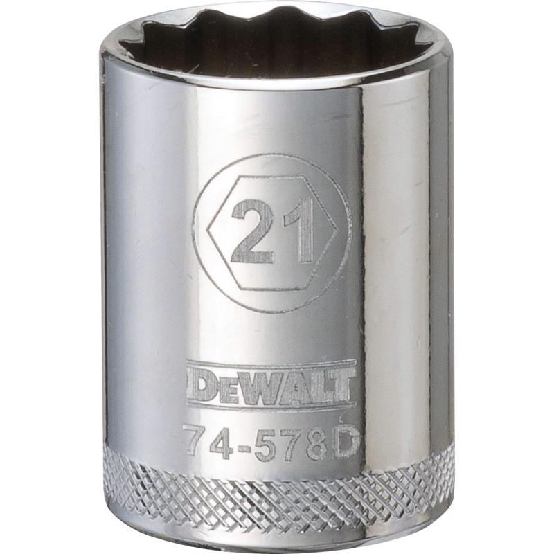 DeWalt 21 mm X 1/2 in. drive Metric 12 Point Socket