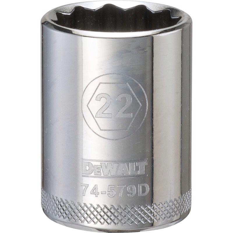 DeWalt 22 mm X 1/2 in. drive Metric 12 Point Socket