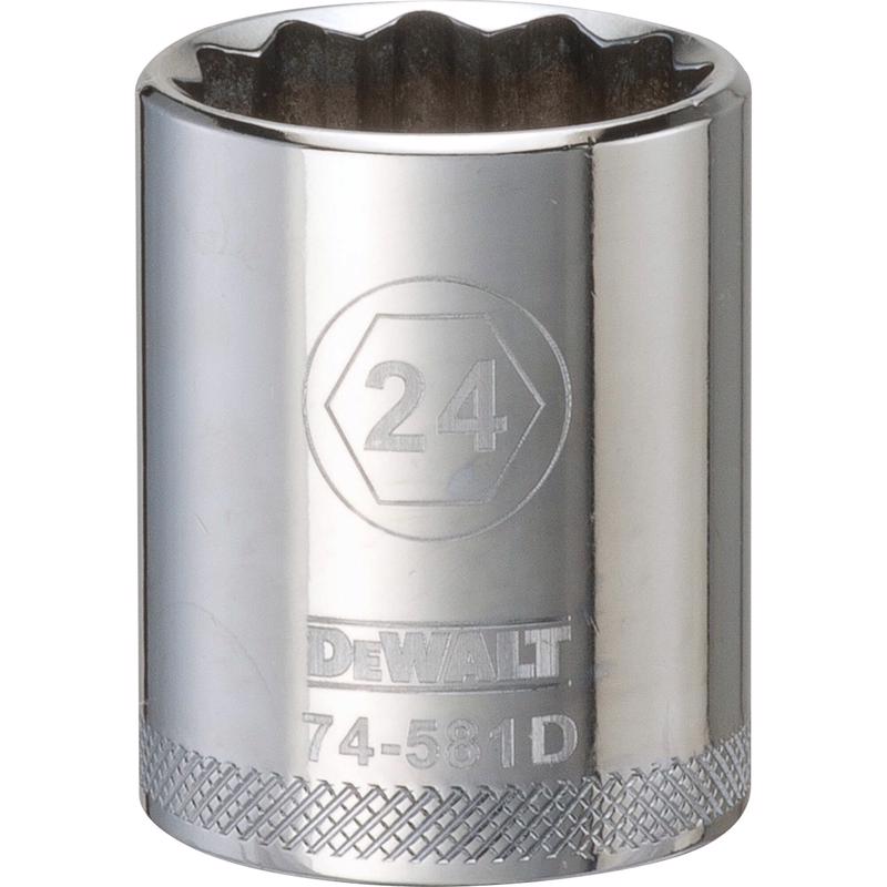 DeWalt 24 mm X 1/2 in. drive Metric 12 Point Socket