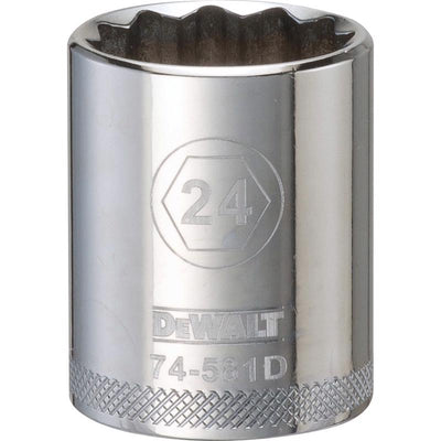 DeWalt 24 mm X 1/2 in. drive Metric 12 Point Socket