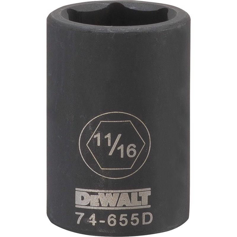 DeWalt 11/16 in. X 1/2 in. drive SAE 6 Point Deep Impact Socket