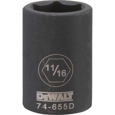 DeWalt 11/16 in. X 1/2 in. drive SAE 6 Point Deep Impact Socket