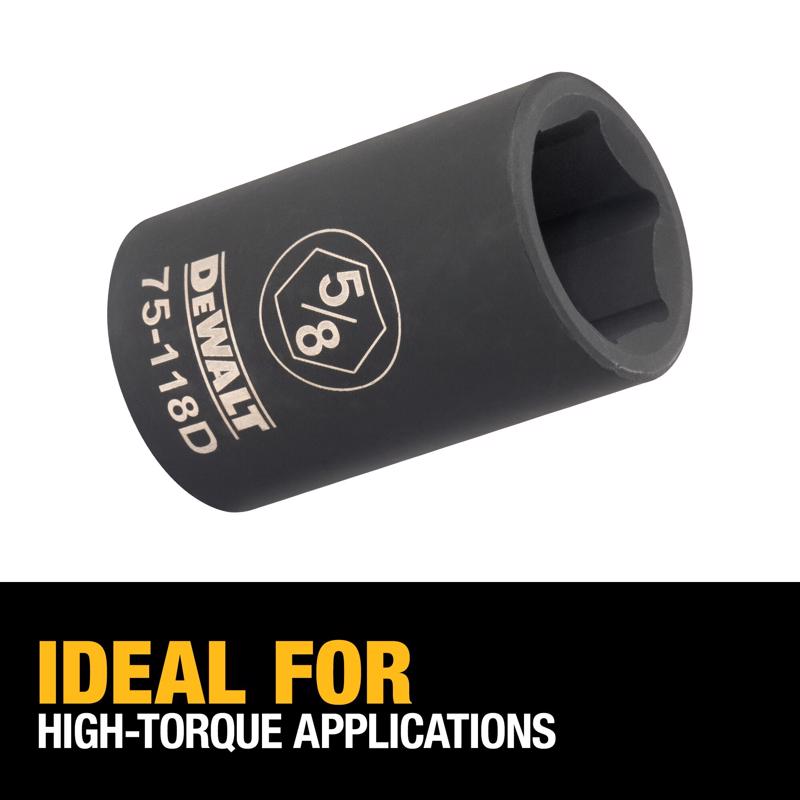 DeWalt 5/8 in. X 1/2 in. drive SAE 6 Point Deep Impact Socket