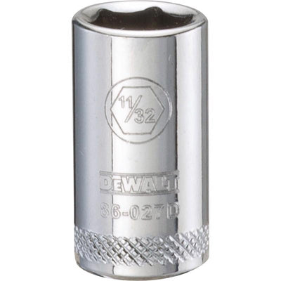 DeWalt 11/32 in. X 1/4 in. drive SAE 6 Point Socket