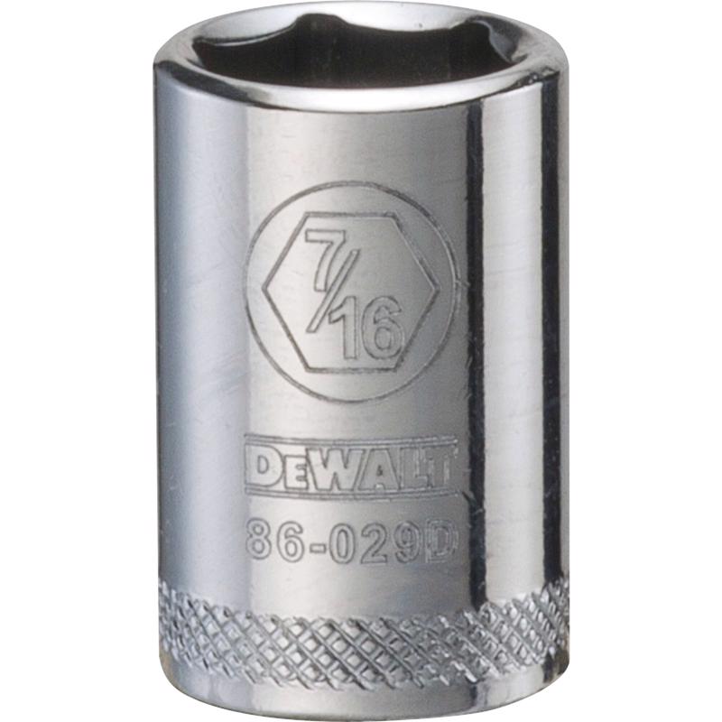DeWalt 7/16 in. X 1/4 in. drive SAE 6 Point Socket