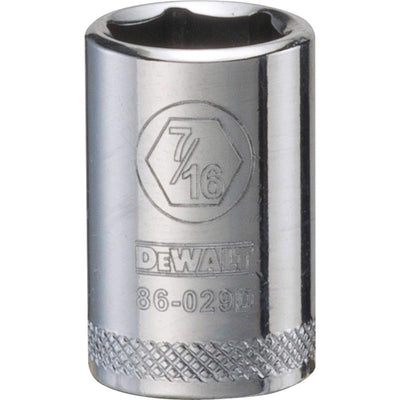 DeWalt 7/16 in. X 1/4 in. drive SAE 6 Point Socket