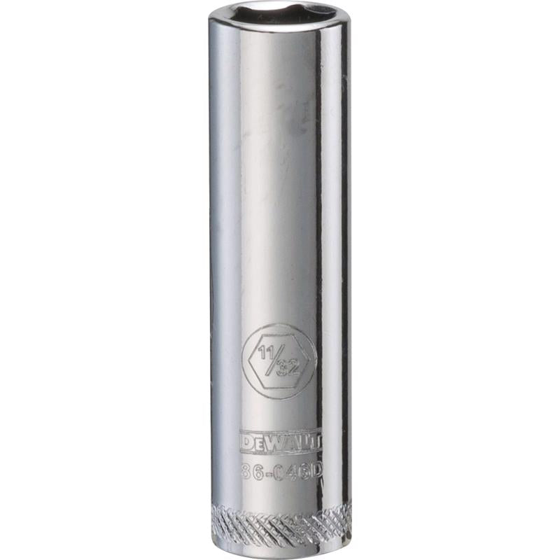 DeWalt 11/32 in. X 1/4 in. drive SAE 6 Point Deep Socket