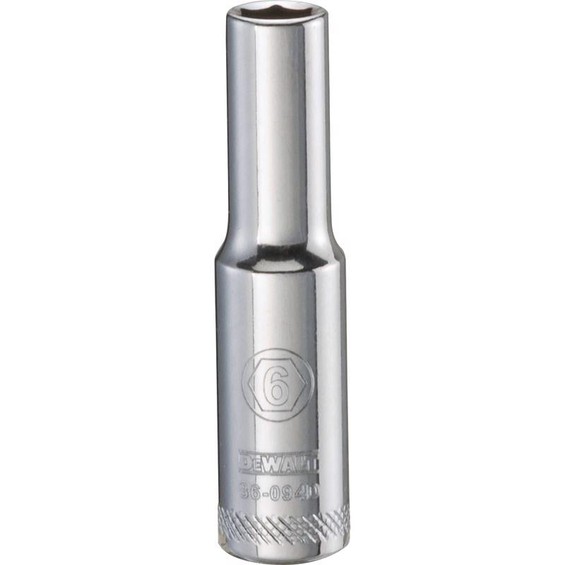 DeWalt 6 mm X 1/4 in. drive Metric 6 Point Deep Socket