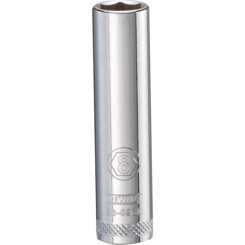 DeWalt 8 mm X 1/4 in. drive Metric 6 Point Deep Socket