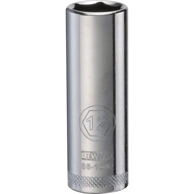 DeWalt 12 mm X 1/4 in. drive Metric 6 Point Deep Socket