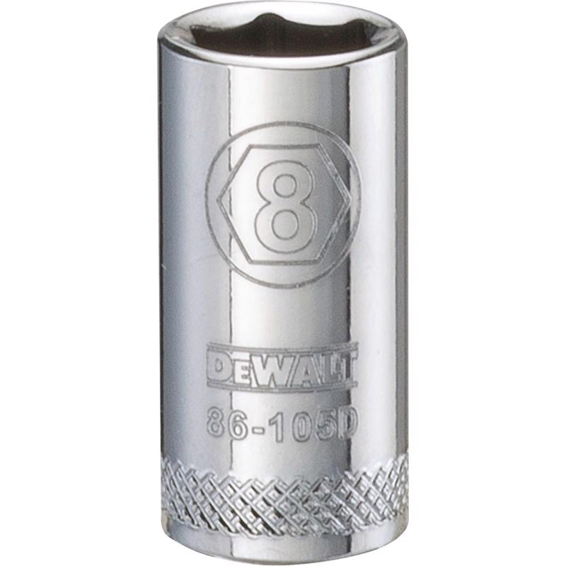 DeWalt 8 mm X 1/4 in. drive Metric 6 Point Socket