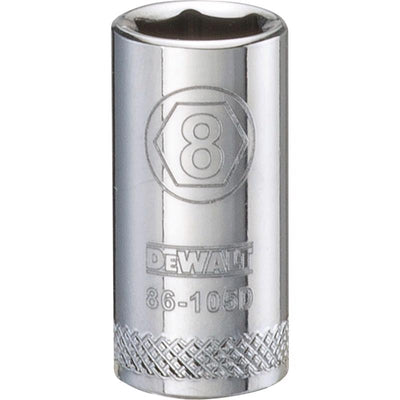 DeWalt 8 mm X 1/4 in. drive Metric 6 Point Socket