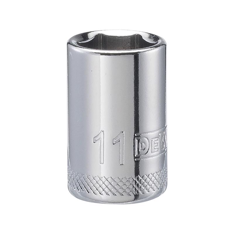 DeWalt 11 mm X 1/4 in. drive Metric 6 Point Socket