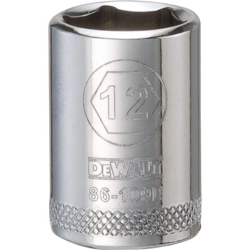 DeWalt 12 mm X 1/4 in. drive Metric 6 Point Socket