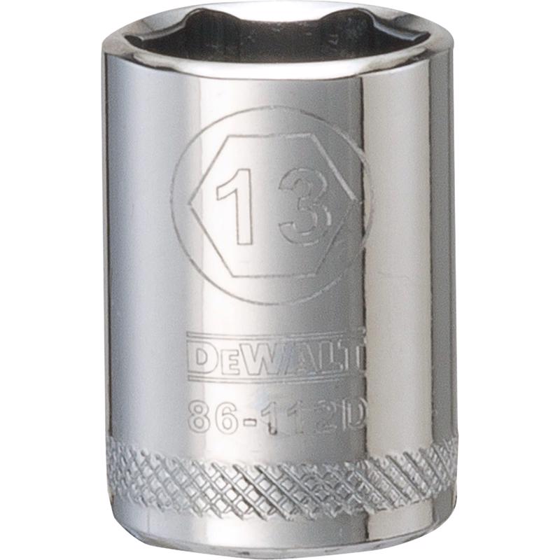 DeWalt 13 mm X 1/4 in. drive Metric 6 Point Socket