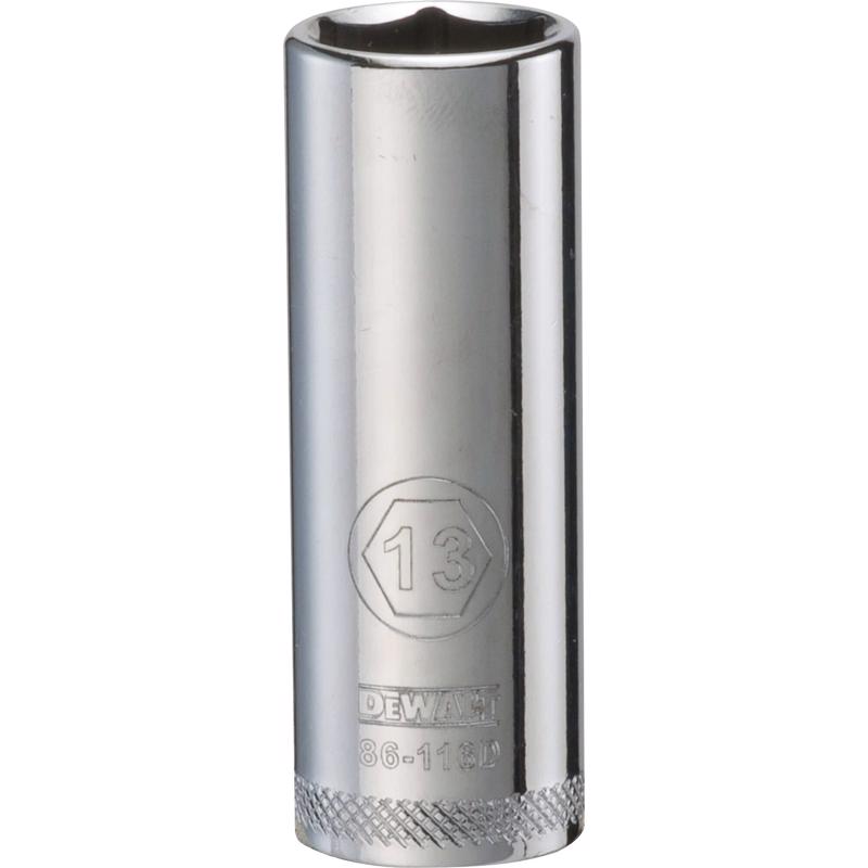 DeWalt 13 mm X 1/4 in. drive Metric 6 Point Deep Socket