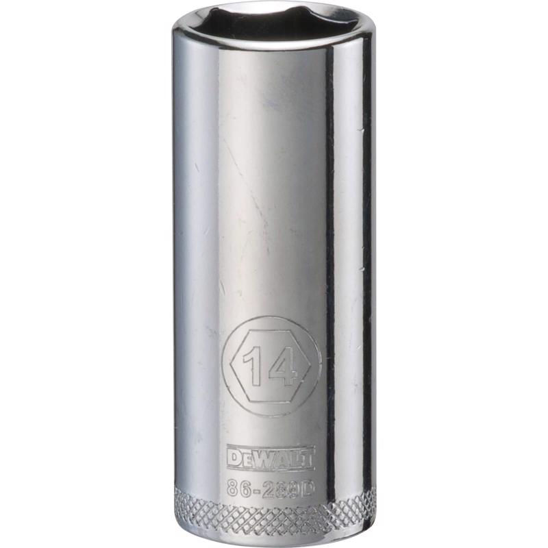 DeWalt 14 mm X 1/4 in. drive Metric 6 Point Deep Socket