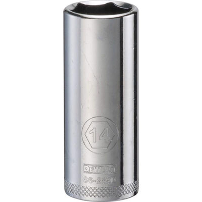 DeWalt 14 mm X 1/4 in. drive Metric 6 Point Deep Socket